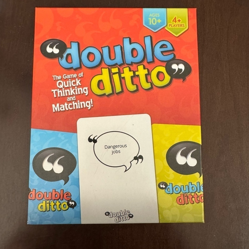 "Double Ditto" The Game of Quick Thinking and Matching Board Game. Ages 10+